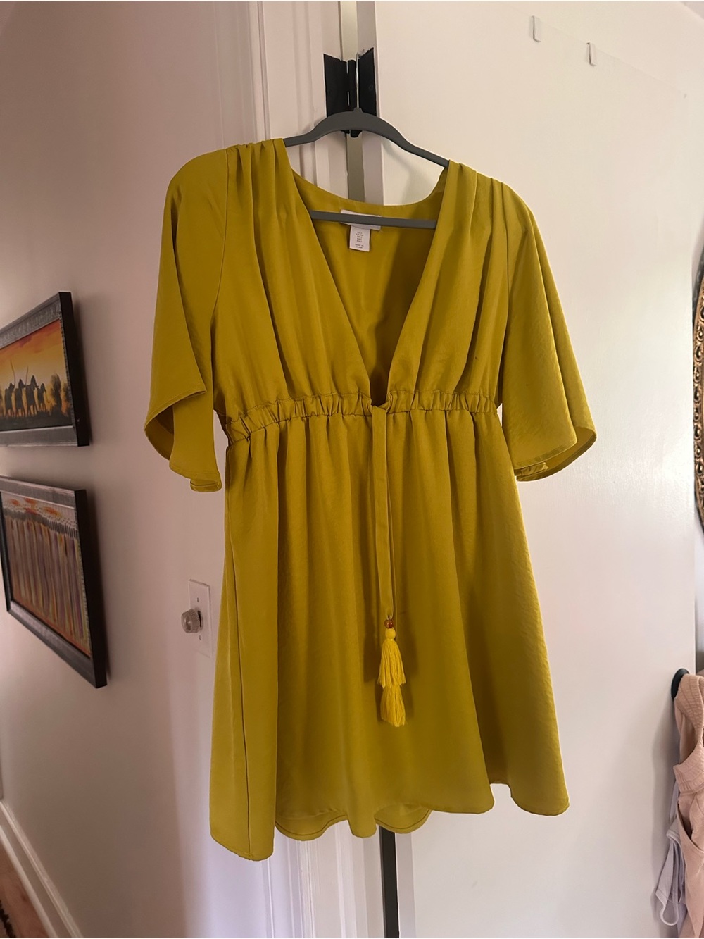House of Harlow 1960 Mini Dress in Mustard Yellow